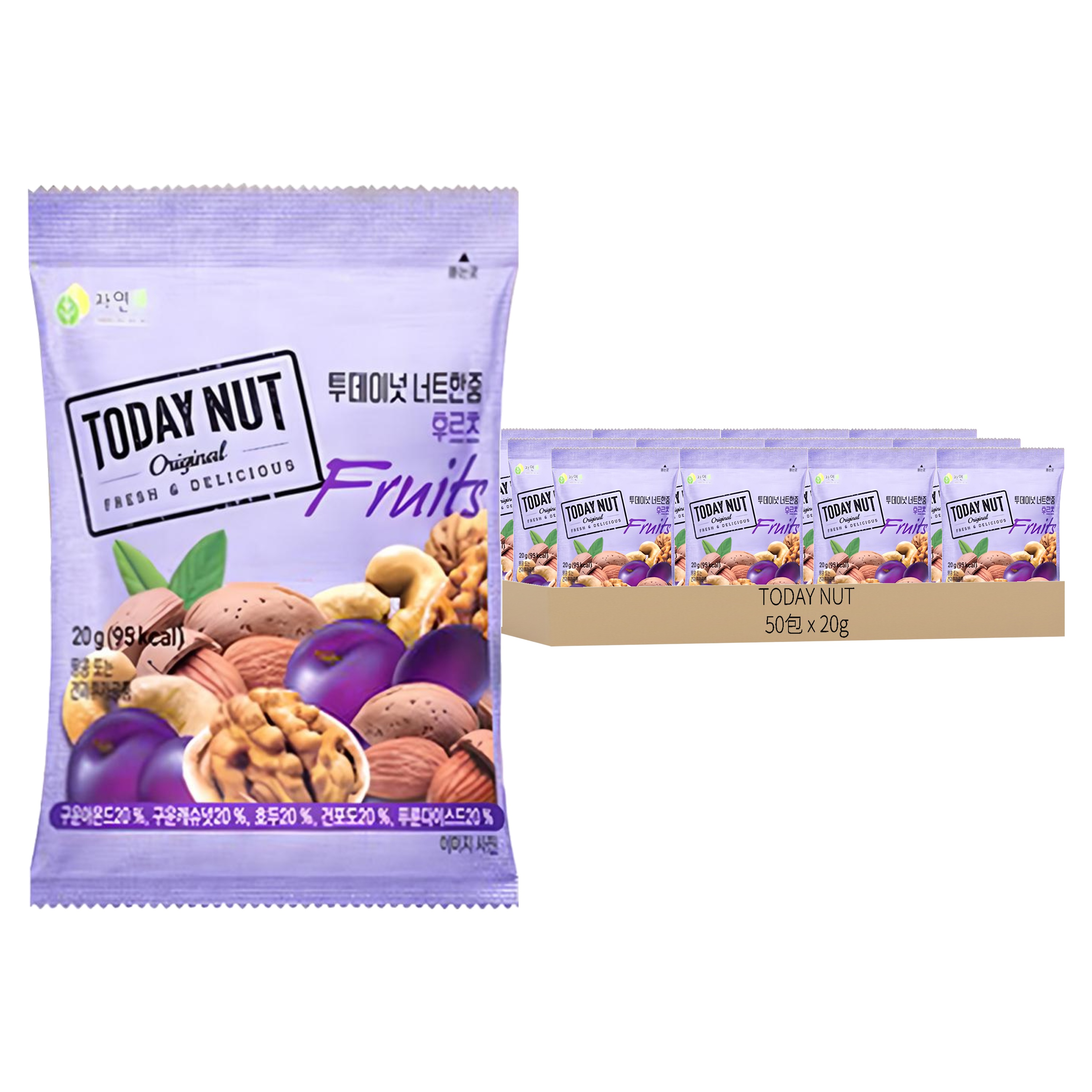 TODAY NUT 水果乾堅果隨身包, 50包, 20g