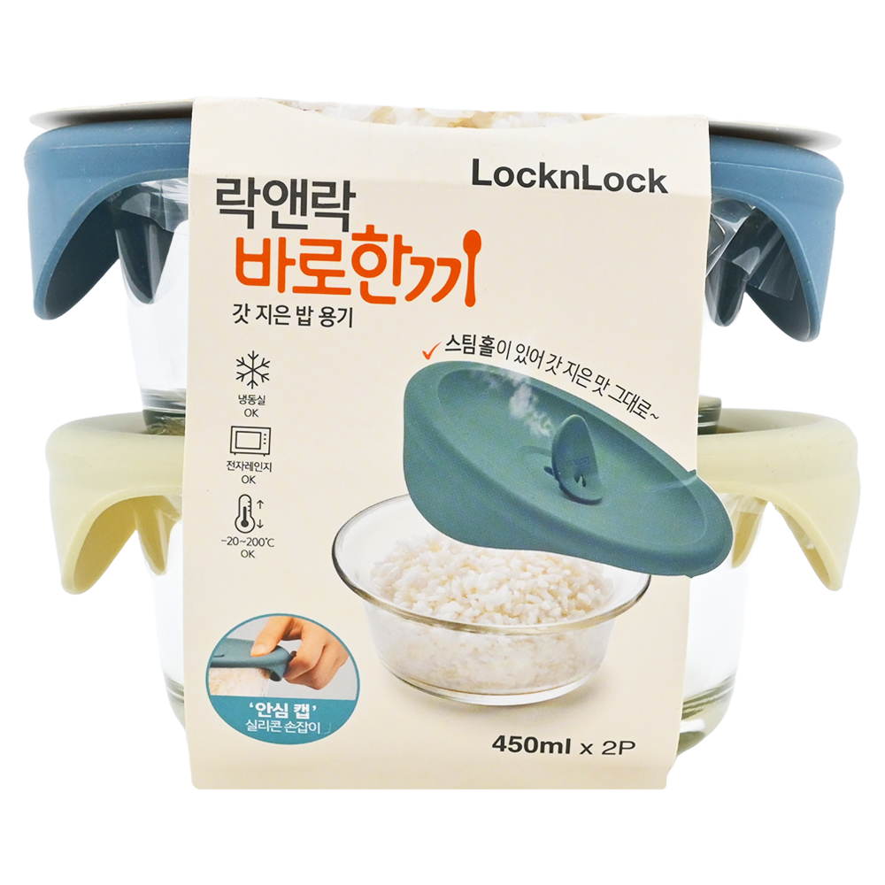 LocknLock 樂扣樂扣 GLASS 玻璃保鮮盒 附矽膠蓋, 容器 + 蓋子, 1組