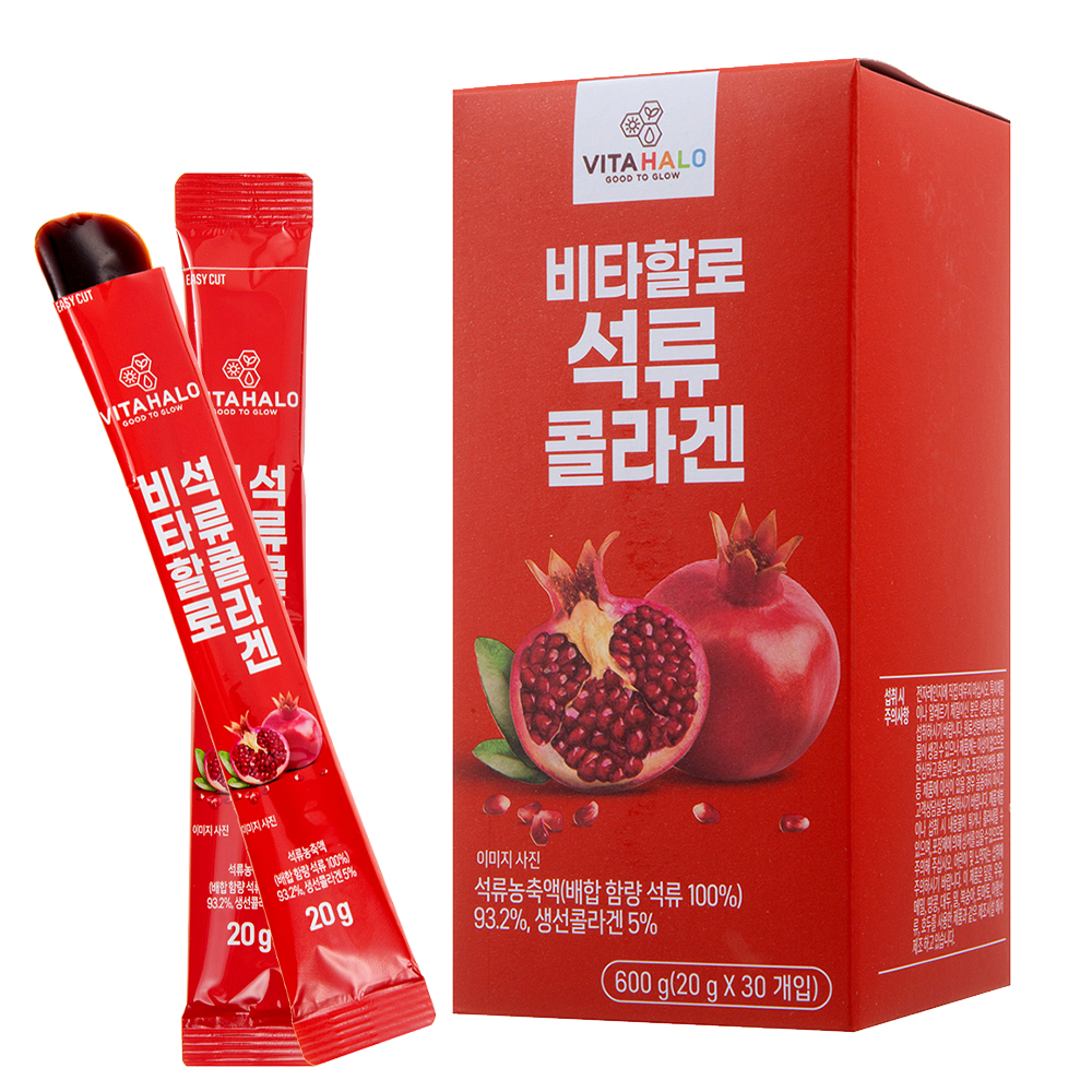 VITAHALO 石榴膠原蛋白果凍條 30條入, 600g, 1盒